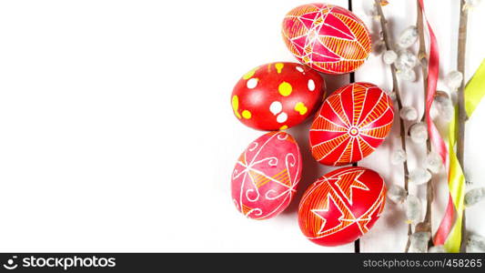 Easter egg Pysanka on a white background