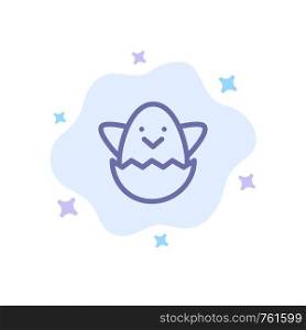Easter, Egg, Spring Blue Icon on Abstract Cloud Background