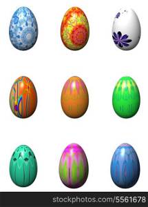 easter eggs isolated on the white