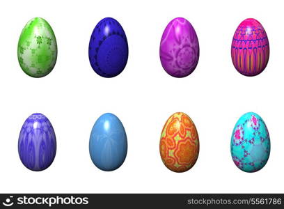 easter eggs isolated on the white