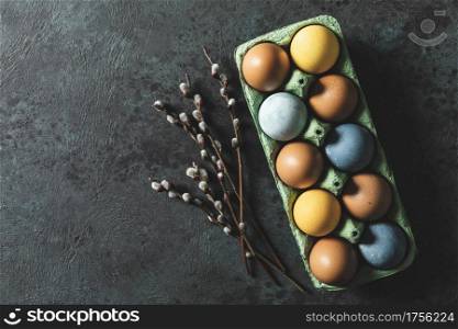 Easter eggs painted with dye of natural ingredients