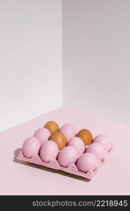 easter eggs pink rack light table