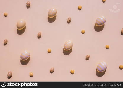 easter eggs with small candies table