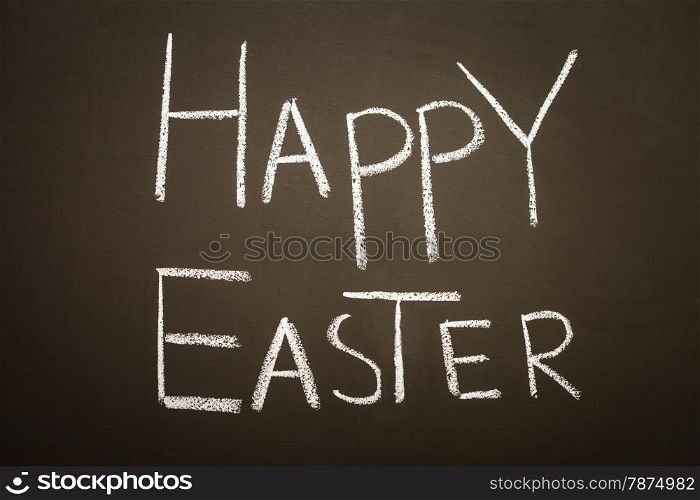 Easter greetings on a blackboard