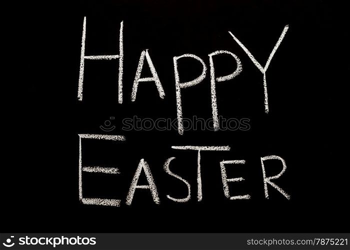 Easter greetings on a blackboard
