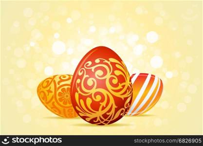 Easter Holiday Background. Easter Holiday Background with three decorated eggs