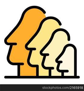 Easter Island sculpture icon. Outline Easter Island sculpture vector icon color flat isolated. Easter Island sculpture icon color outline vector