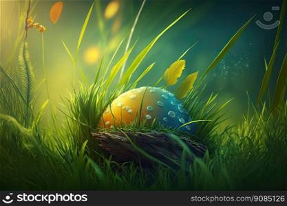 Easter Magic background. Illustration Generative AI. Easter Magic background. Illustration AI Generative