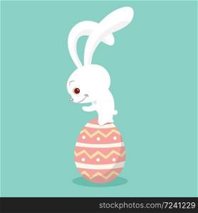 Easter rabbit with Easter egg. Vector illustration isolated.. Easter rabbit with Easter egg.