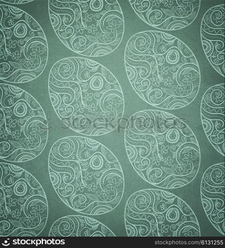 Easter Seamless Pattern With Design Ornate Eggs With Clipping Mask