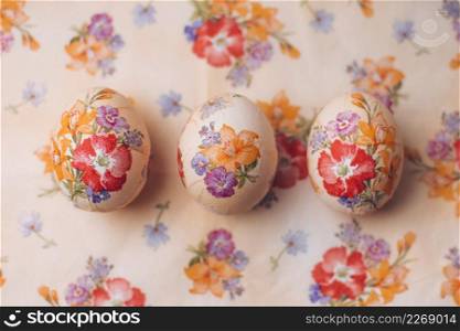 easter set ornamented eggs