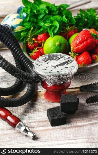 Eastern hookah with the aroma of lime,strawberry and mint