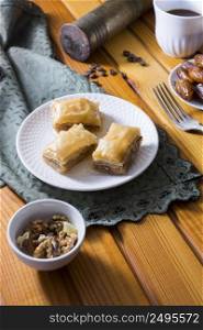 eastern sweets plate with walnuts