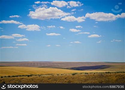 Eastern Washington state Landscapes and pastures on sunny day