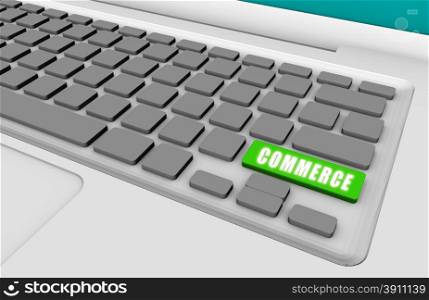 Easy Commerce with a Green Keyboard Button. Easy Commerce