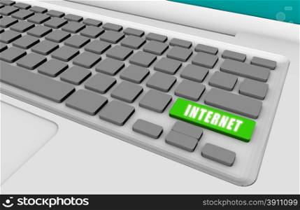 Easy Internet with a Green Keyboard Button. Easy Internet