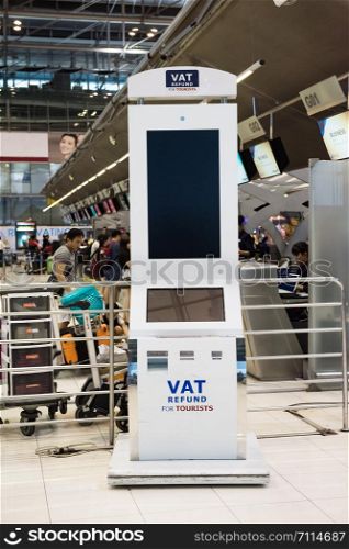 Easy Tax or vat Refund kiosk for tourists at the Suvarnabhumi Airport