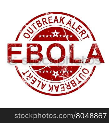 Ebola stamp with white background, 3D rendering