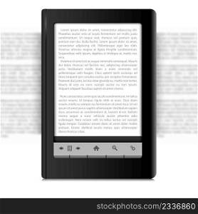 Ebook tablet illustration isolated on white background.. Ebook tablet illustration isolated on white background