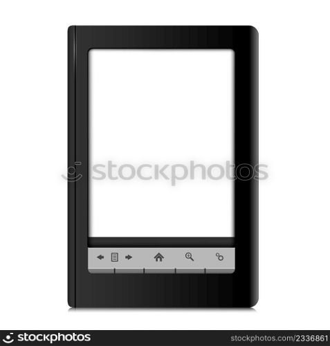 Ebook tablet illustration isolated on white background.. Ebook tablet illustration isolated on white background