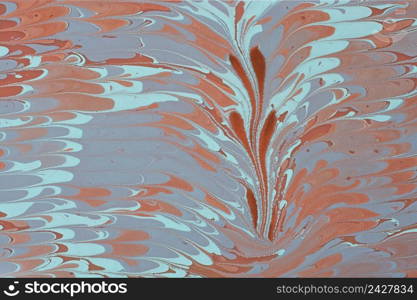 Ebru Marbling texture with floral patterns