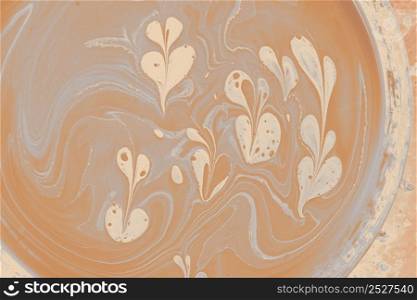 Ebru Marbling texture with floral patterns