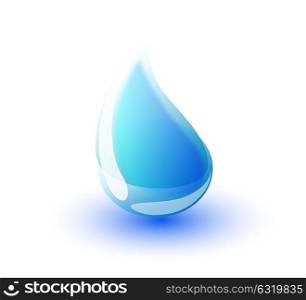 eco, bio, environment and planet saving concept - blue water drop illustration