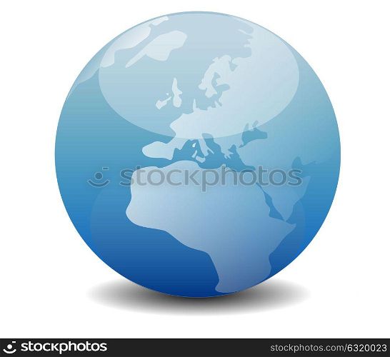 eco, bio, environment, gps, navigation, global warming and planet saving concept - blue globe illustration