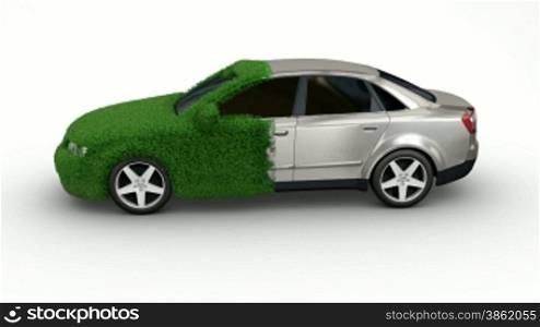 Eco car made of grass with matte