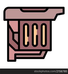 Eco cartridge icon. Outline eco cartridge vector icon color flat isolated. Eco cartridge icon color outline vector