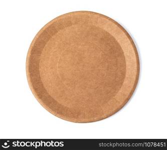 Eco - friendly plate isolated on white background. Disposable tableware with clipping path