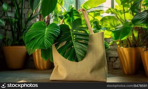 Eco friendly reusable shopping bag. Generative AI