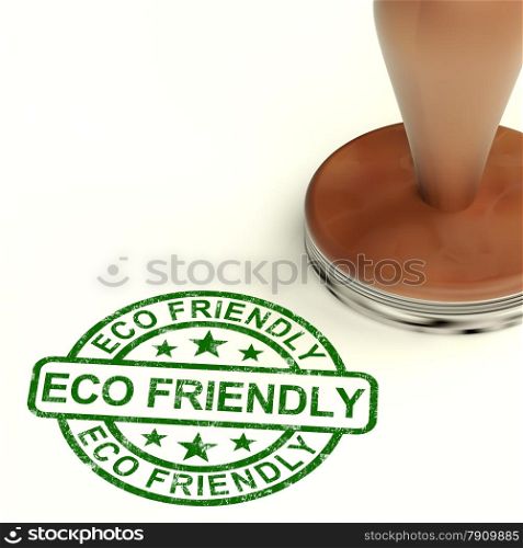 Eco Friendly Stamp As Symbol For Recycling And Environment. Eco Friendly Stamp Shows Symbol For Recycling And Environment