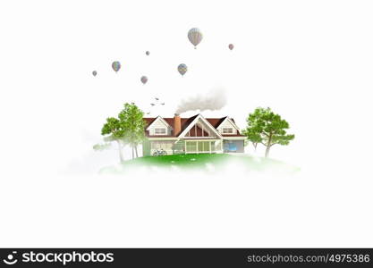 Eco healthy life. Conceptual image of eco friendly construction concept