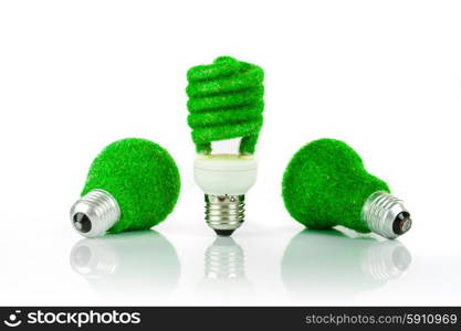 Eco light bulb isolated on white background