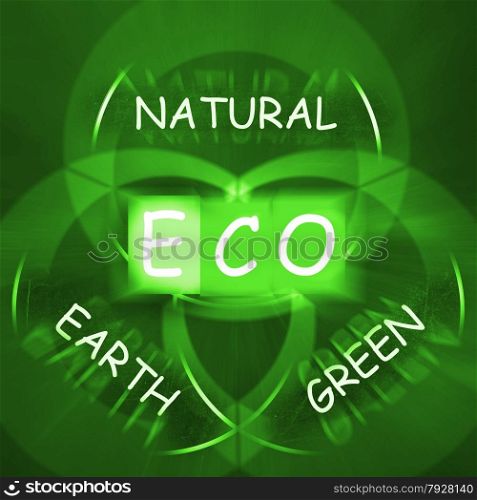 ECO On Blackboard Displaying Environmental Care Or Eco-Friendly Nature
