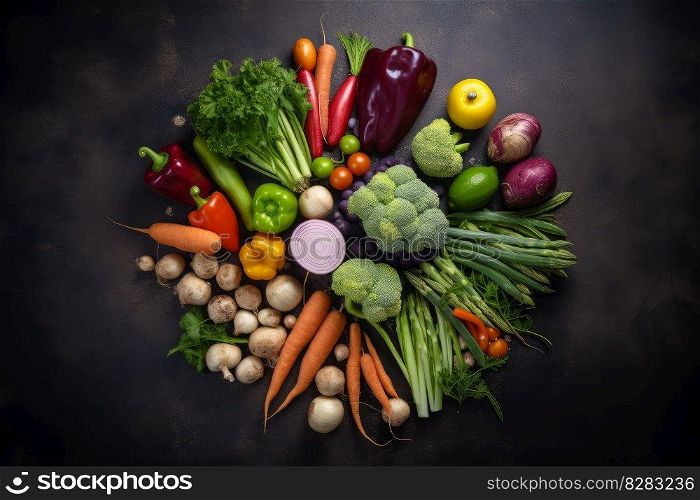 Eco vegetable circle. Health energy. Generate Ai. Eco vegetable circle. Generate Ai