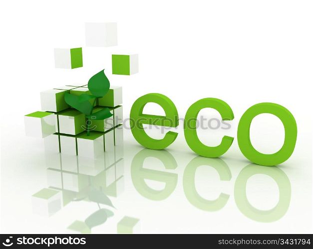 Ecological concept. 3d render