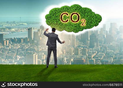 Ecological concept of greenhouse gas emissions