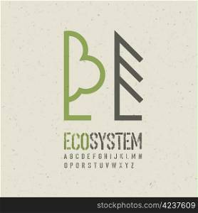 Ecological emblem template. Vector illustration, EPS10