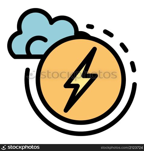 Ecological energy icon. Outline ecological energy vector icon color flat isolated. Ecological energy icon color outline vector