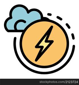 Ecological energy icon. Outline ecological energy vector icon color flat isolated. Ecological energy icon color outline vector