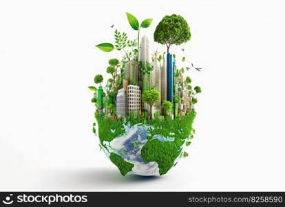 Ecological sustainability concept with stylized Earth as our home. Generated AI. Ecological sustainability concept with stylized Earth as our home. Generated AI.