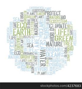Ecology Earth concept word collage. Environmental poster design tempolate. Vector illustration, EPS8.