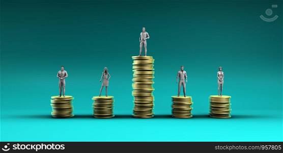 Economic Inequality and Unfair Income Pay Distribution Concept. Economic Inequality