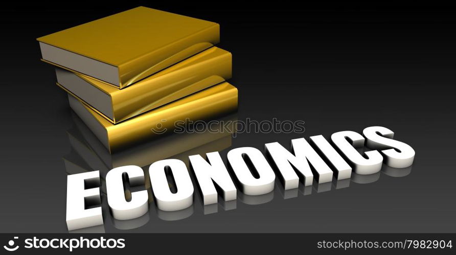 Economics Subject with a Pile of Education Books. Economics