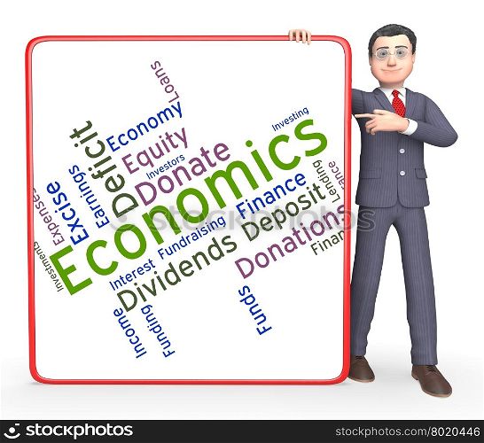 Economics Word Showing Financial Economizing And Economize