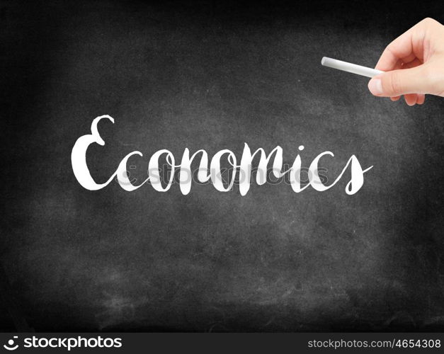 Economics written on a blackboard