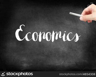 Economics written on a blackboard