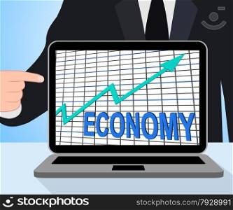 Economy Graph Chart Displaying Increase Economic Fiscal Growth